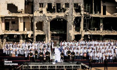 Palestinian doctors graduate in ruins of Gaza’s destroyed al-Shifa Hospital