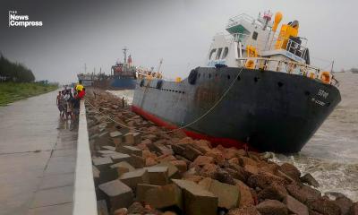 Rough sea, 4 ships crash into shore in Chattogram