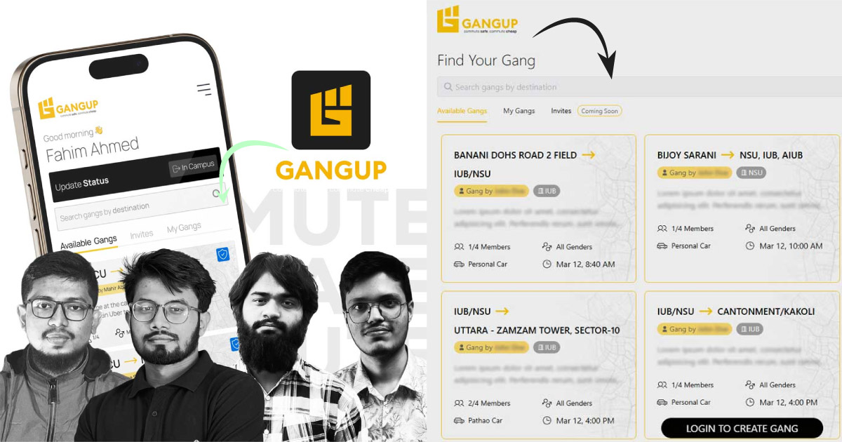 BRAC University students create GangUp app to ensure secure journeys home